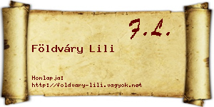 Földváry Lili névjegykártya