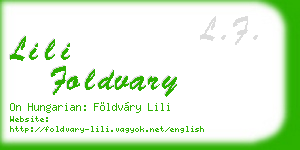 lili foldvary business card